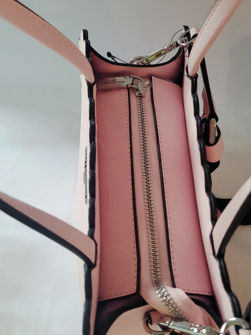 Karl Lagerfeld Pink Scalloped Two Way Carry - Picture 5 of 8